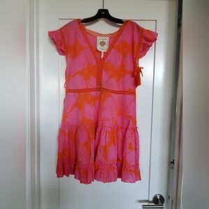 NWT  Z & L  Fit & Flare Swim Cover Up w/Tassels and Cute Layered Ruffle Details